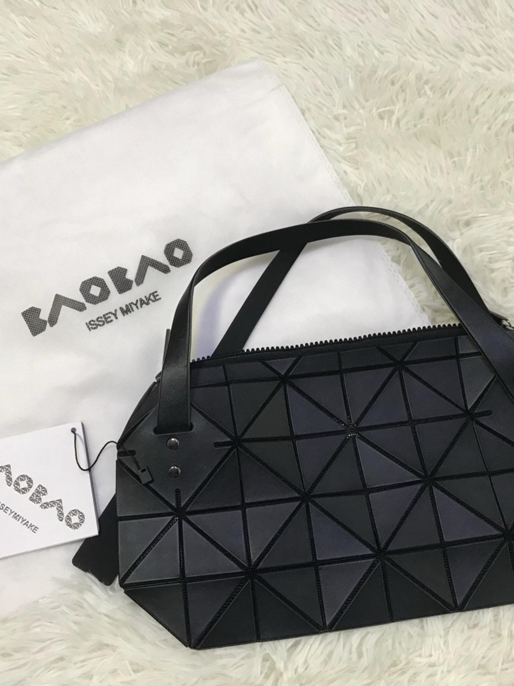 Issey Miyake Black Geometric Panel Tote - Picture 6 of 11